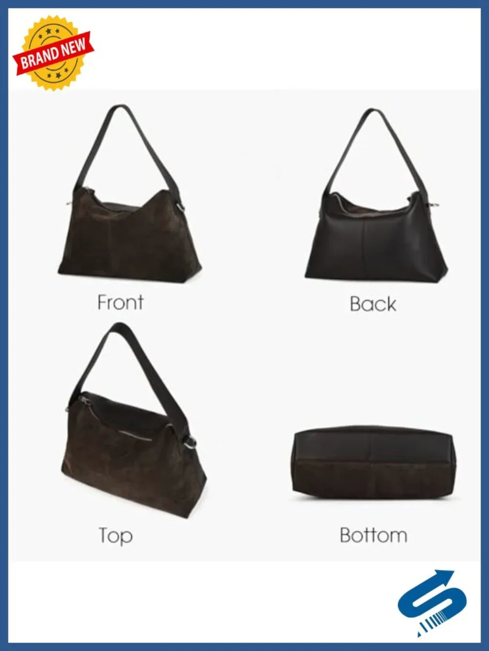 Suede Leather Crossbody Bag with Adjustable Strap Slouchy Hobo Tote